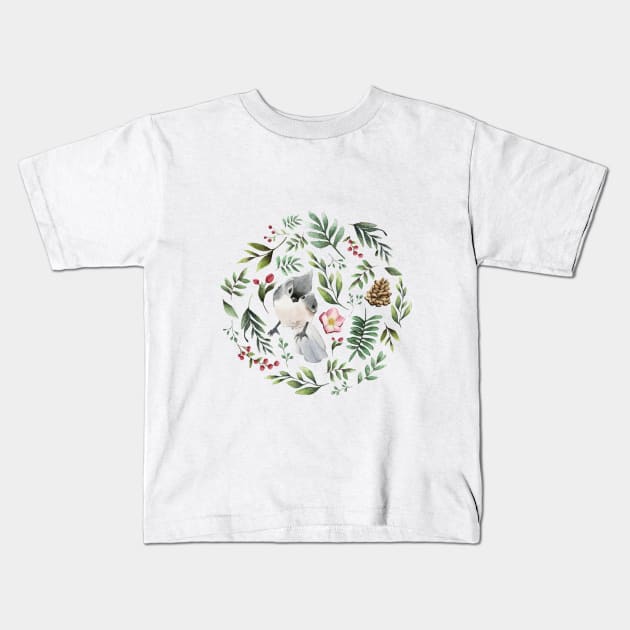 Christmas Birdie Kids T-Shirt by sophisticker